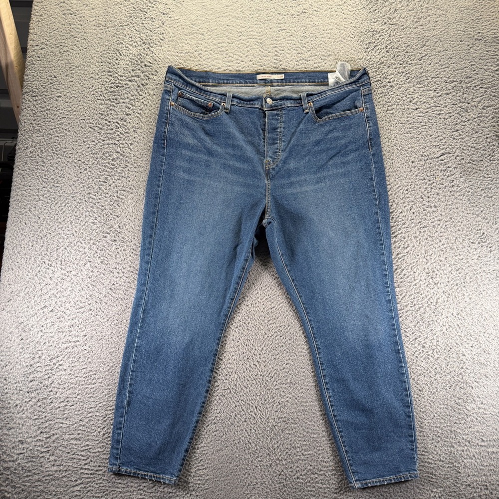 Levi's Wedgie Jeans Womens 22W Blue Cotton Denim‎ Skinny Button-Fly Workwear